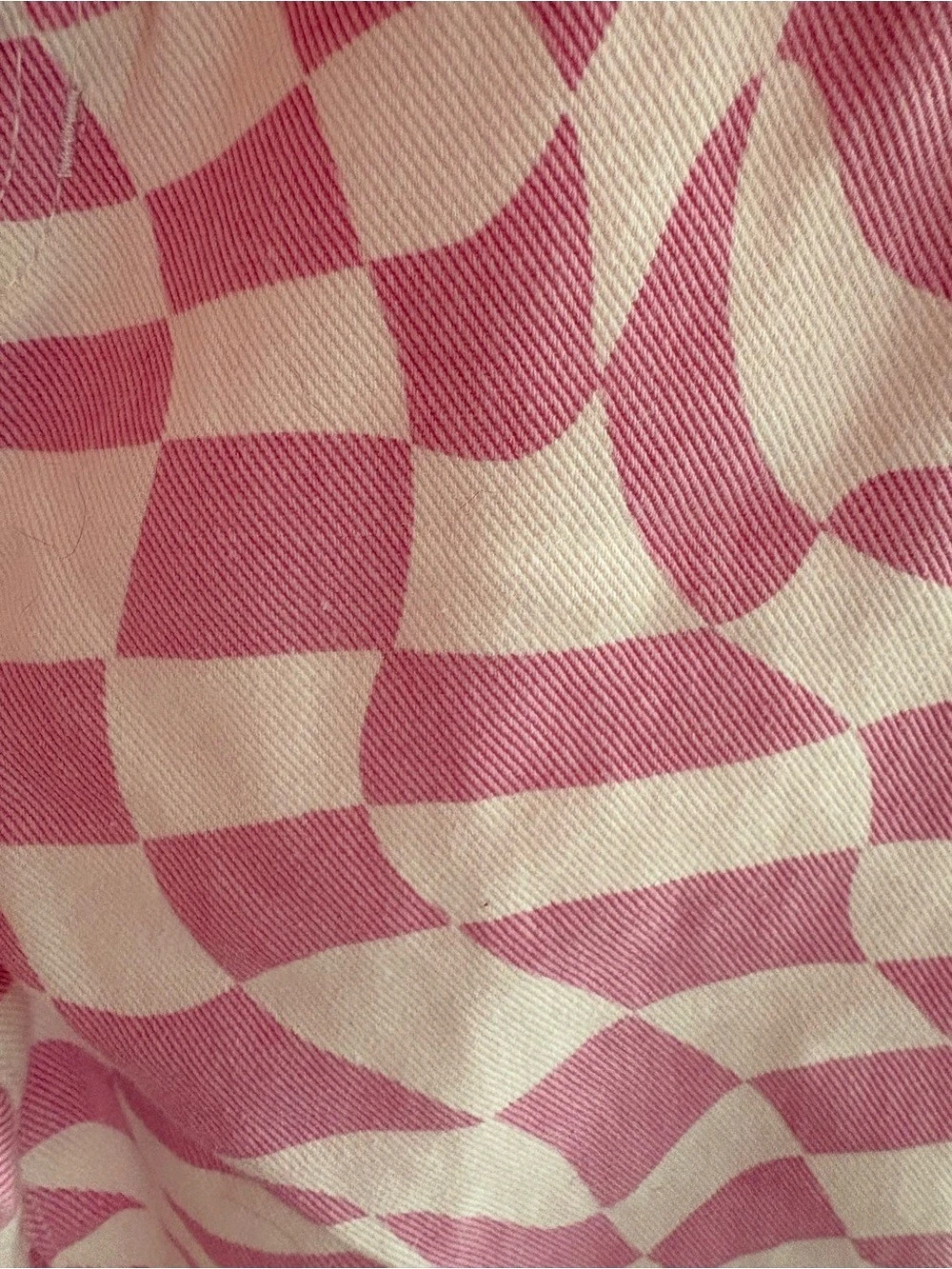 Pacsun Women’s Geometric 90’s Work Pants Pink & White Waist 27 Like New — image 3 of 4